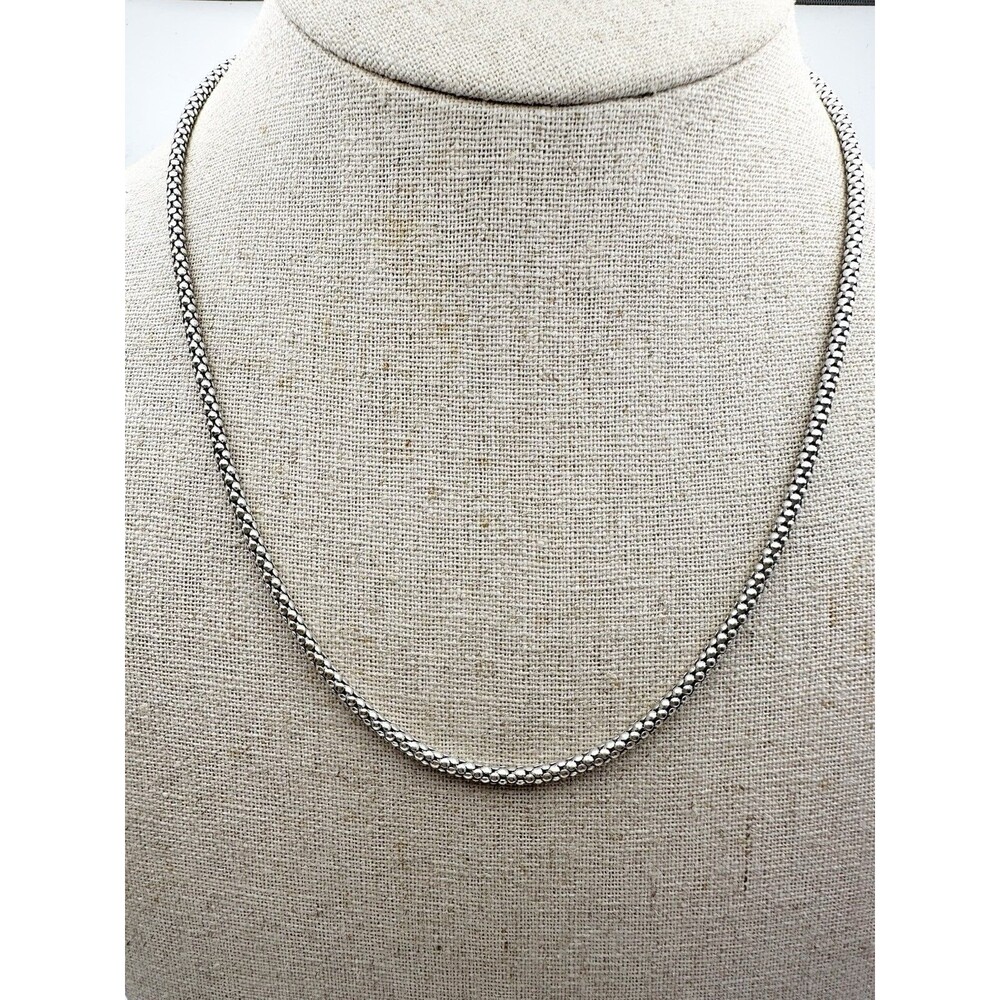 925 Sterling Silver Popcorn Chain Necklace 18”